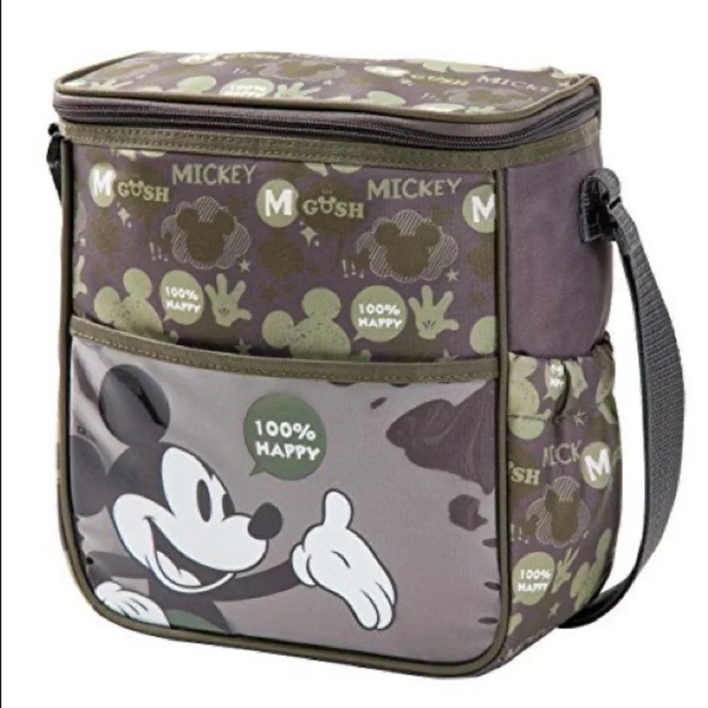 Disney Baby Mickey Mouse Insulated Green Logo Bottle Carry Zipper Shoulder Bag